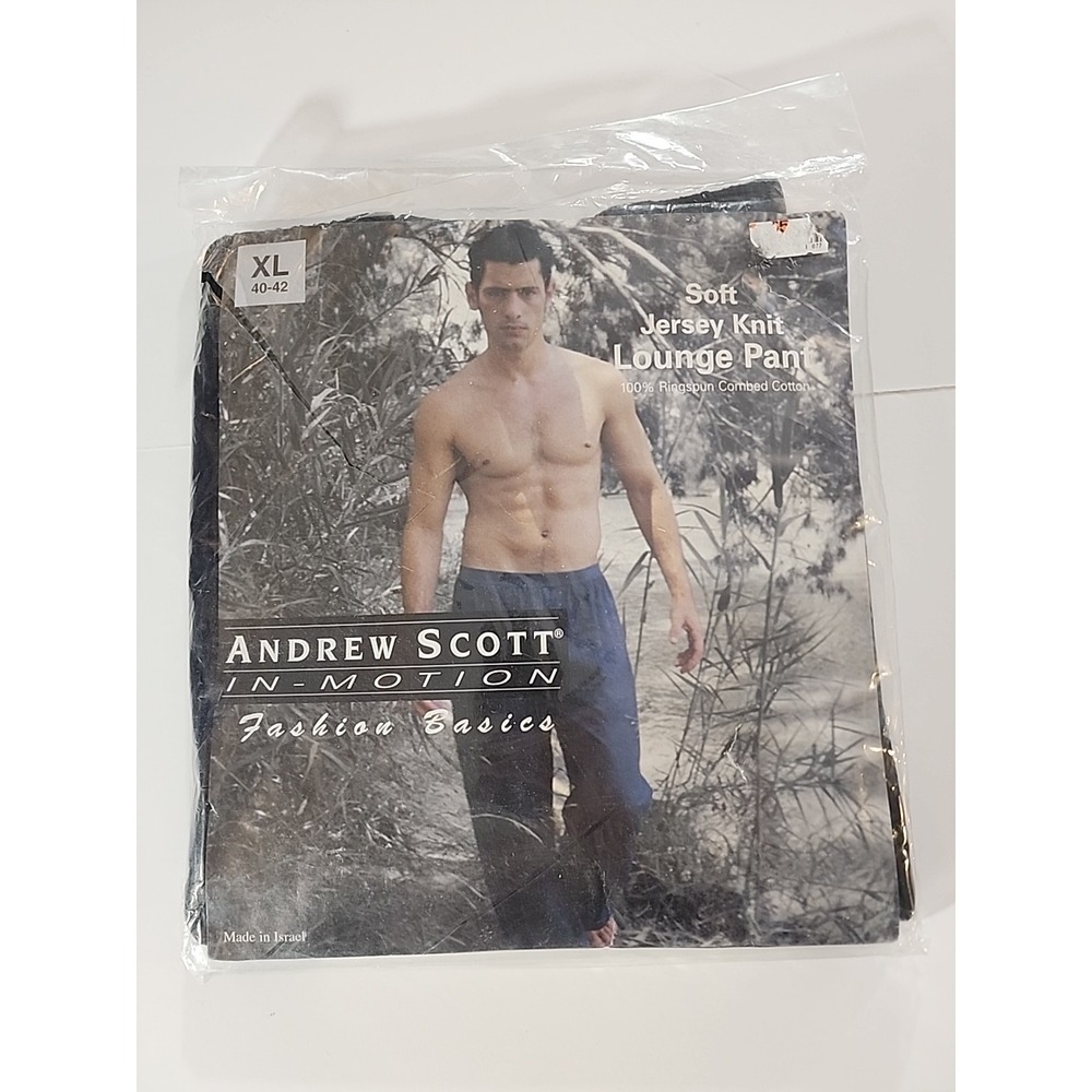Andrew Scott In Motion Soft Jersey Knit Lounge Pant Black Size‎ XL 40-42 New